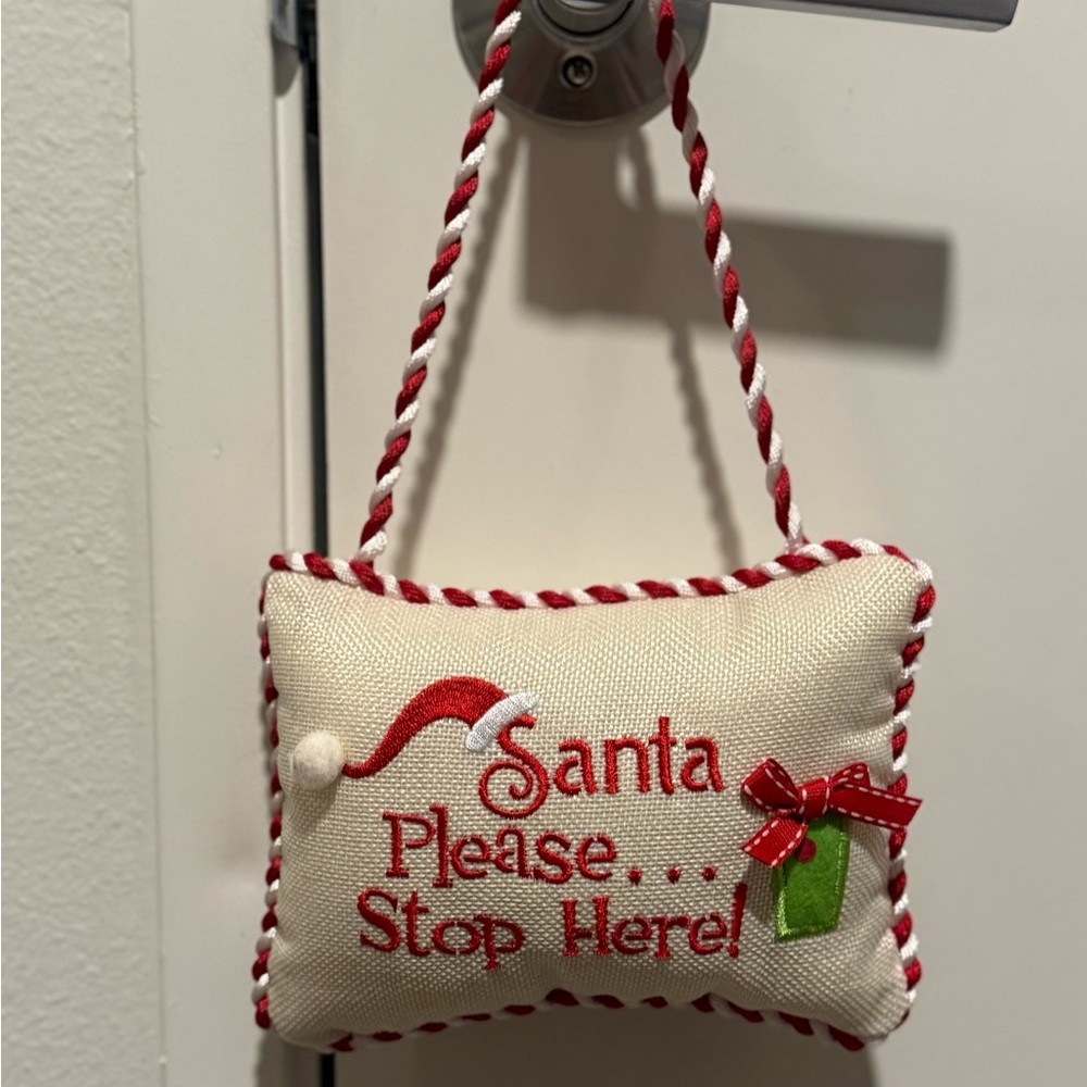 Christmas Santa Door hanger- Santa please stop here!